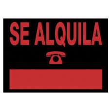 CARTEL "SE ALQUILA" 350X250 MM PVC NEGRO ARCHIVO 2000 6168 NE (Espera 4 dias)